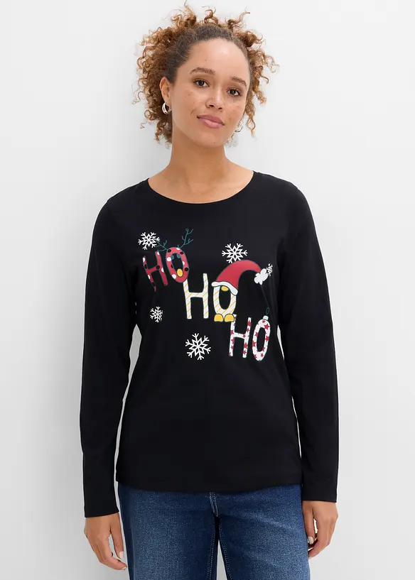Langarmshirt mit Weihnachtsmotiv, bonprix