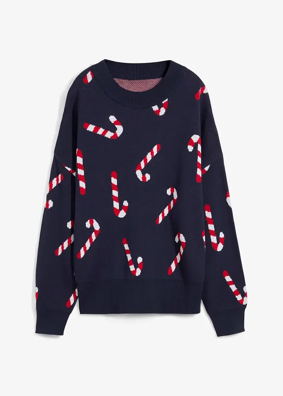 Pull de No&euml;l &agrave; col rond, oversize, bonprix