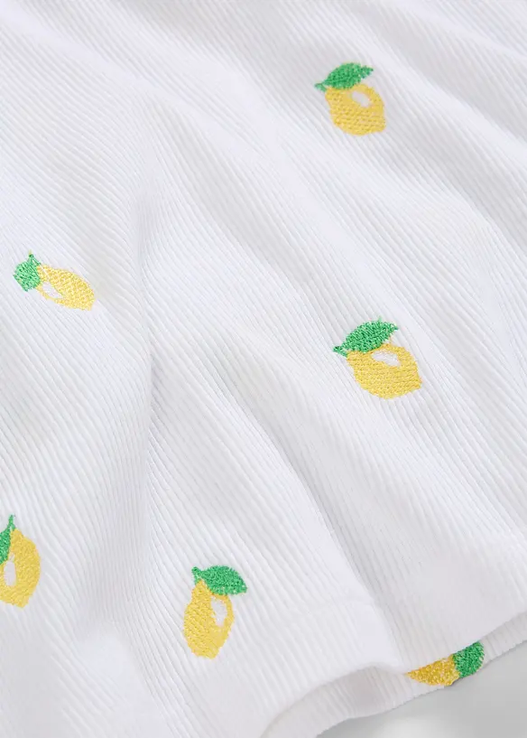 T-shirt c&ocirc;tel&eacute; et brod&eacute; 100% coton, bonprix