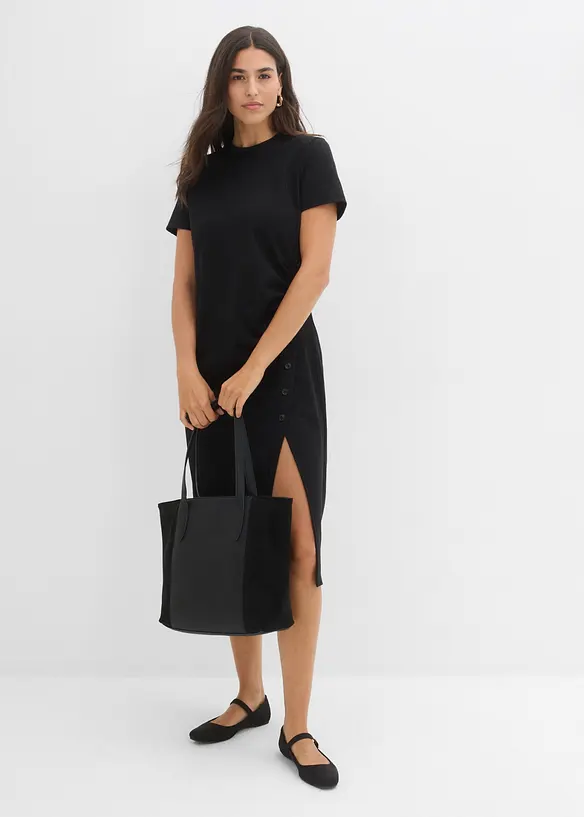 Robe T-shirt en mati&egrave;re textur&eacute;e, bonprix