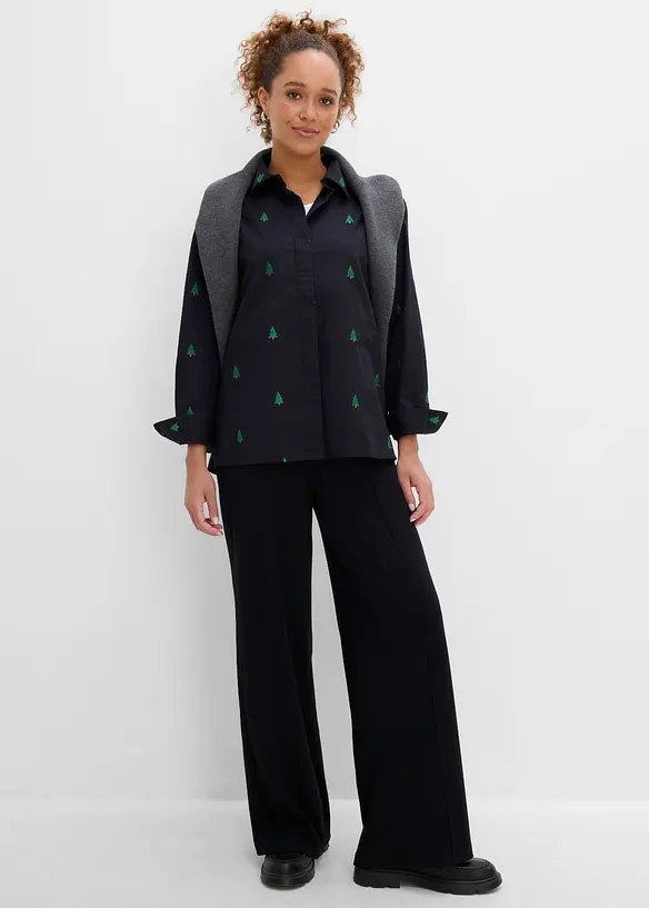 Chemisier 100% coton &agrave; broderies, bonprix