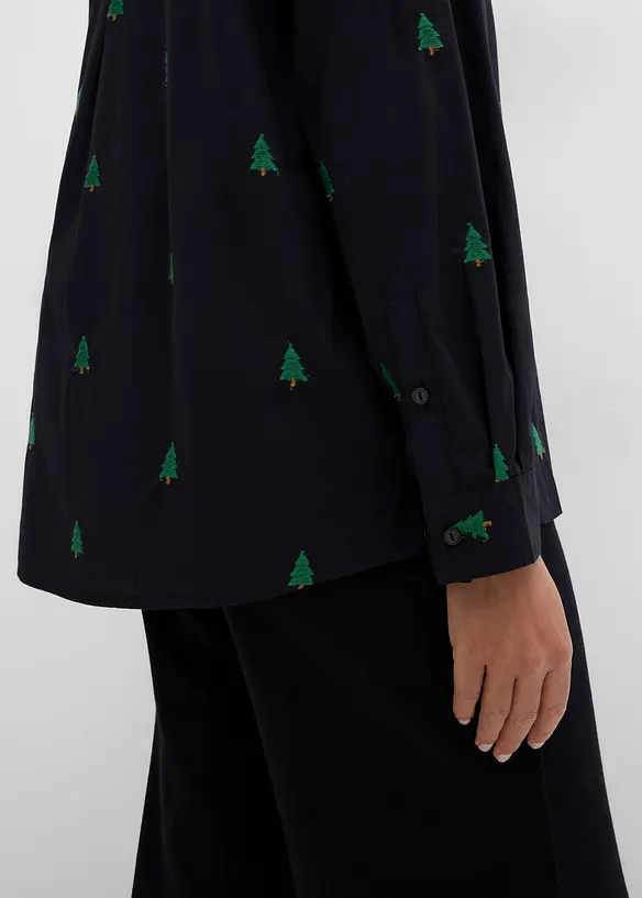 Chemisier 100% coton &agrave; broderies, bonprix