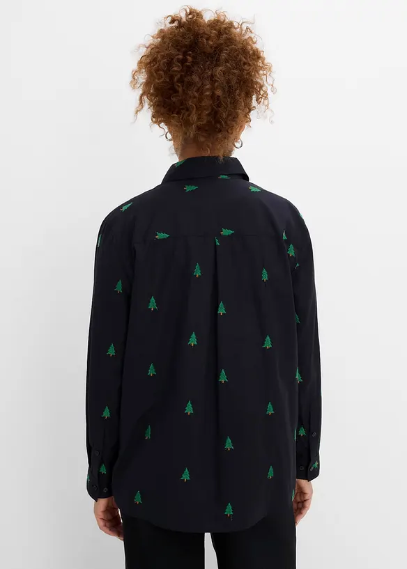 Chemisier 100% coton &agrave; broderies, bonprix