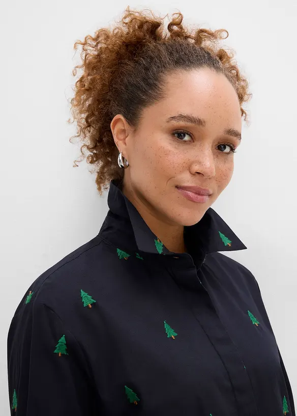 Chemisier 100% coton &agrave; broderies, bonprix
