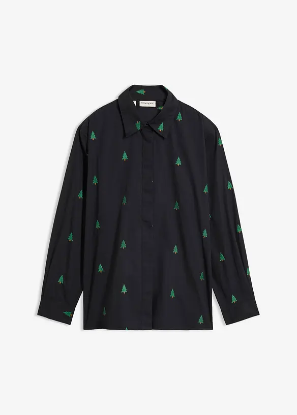 Chemisier 100% coton &agrave; broderies, bonprix