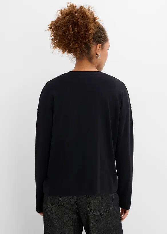 Oversize-Langarmshirt aus schwerer Bio-Baumwolle, bonprix
