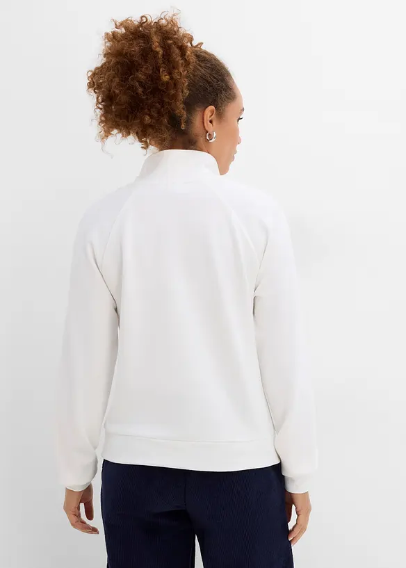 Sweat-shirt en mati&egrave;re n&eacute;opr&egrave;ne &agrave; col camionneur, bonprix