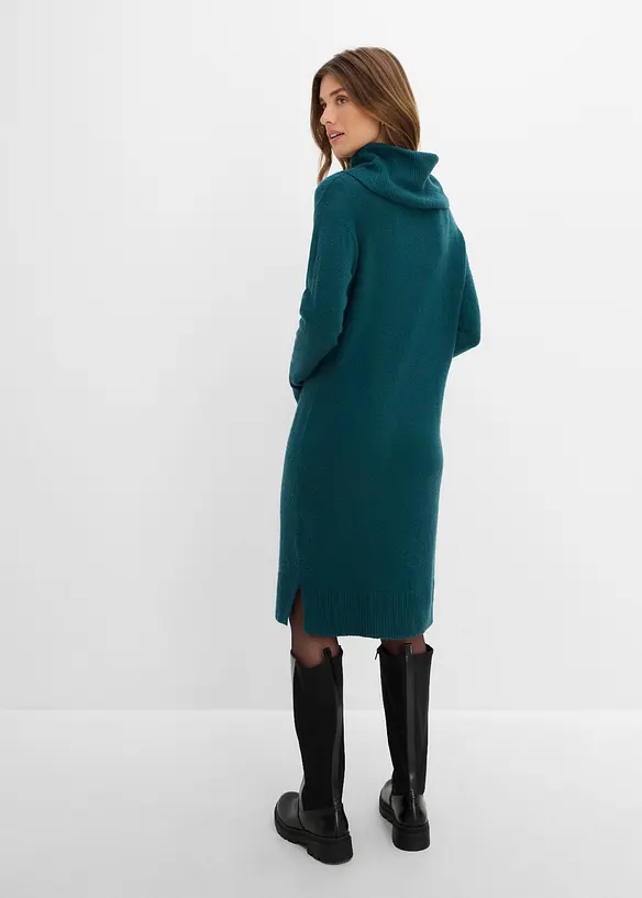 Robe oversize en maille &agrave; col roul&eacute;, bonprix