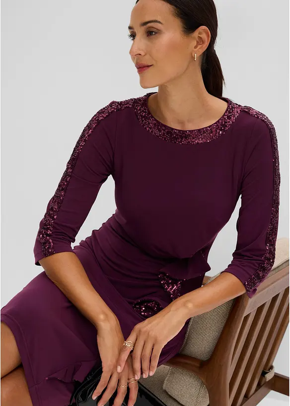 Jerseykleid mit Pailletten, bonprix