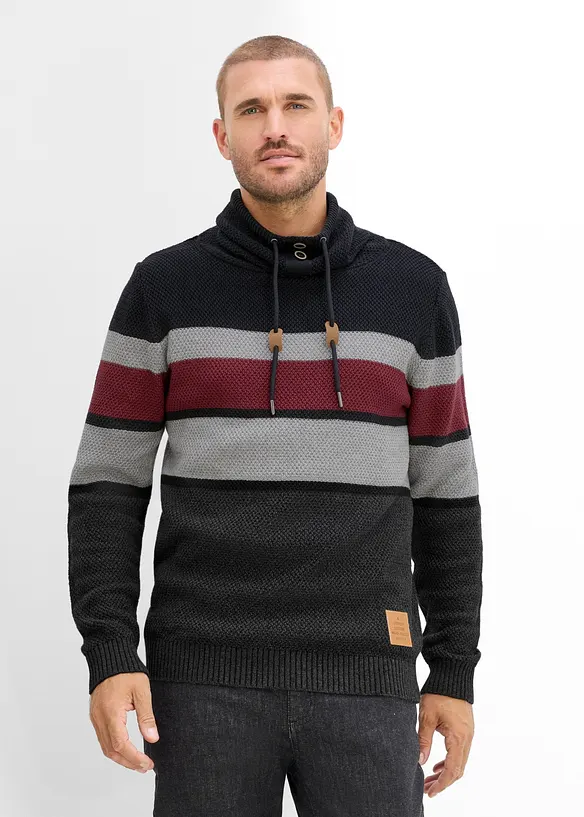 Pull en grosse maille &agrave; col tube 100% coton, bonprix