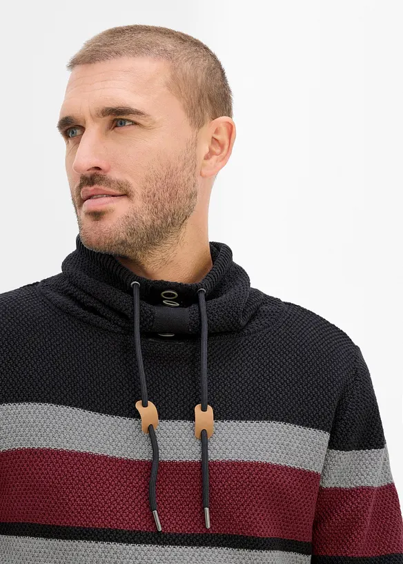 Pull en grosse maille &agrave; col tube 100% coton, bonprix