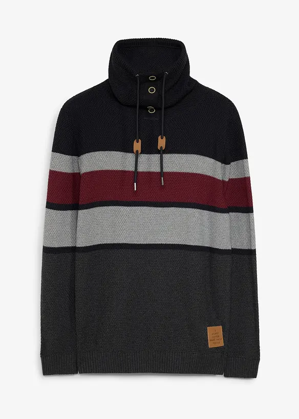 Pull en grosse maille &agrave; col tube 100% coton, bonprix