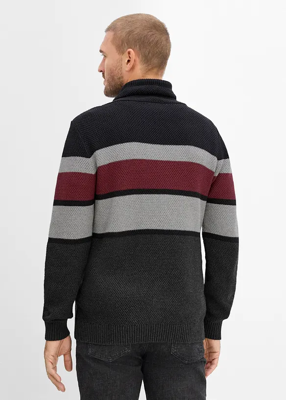Pull en grosse maille &agrave; col tube 100% coton, bonprix