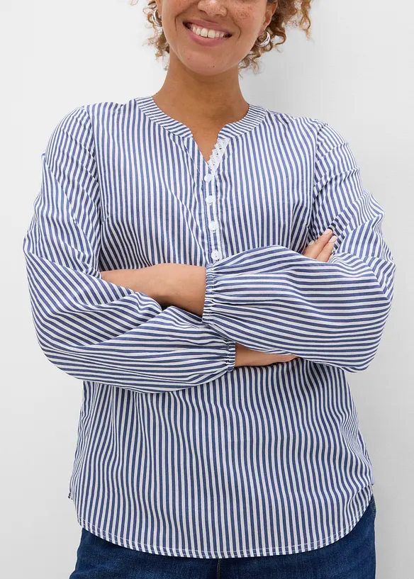 Tunique 100% coton avec d&eacute;tail en dentelle, bonprix