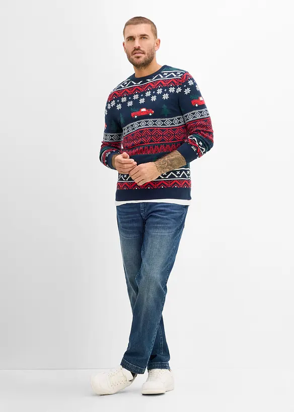 Feinstrickpullover mit Weihnachtsmotiv, bonprix