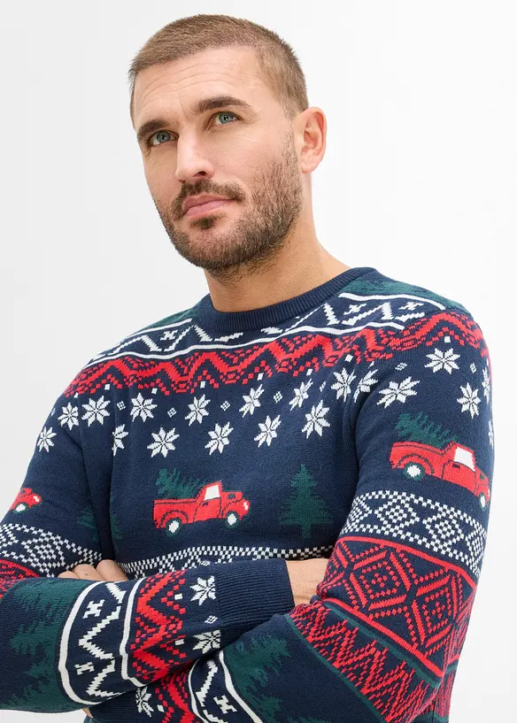 Feinstrickpullover mit Weihnachtsmotiv, bonprix