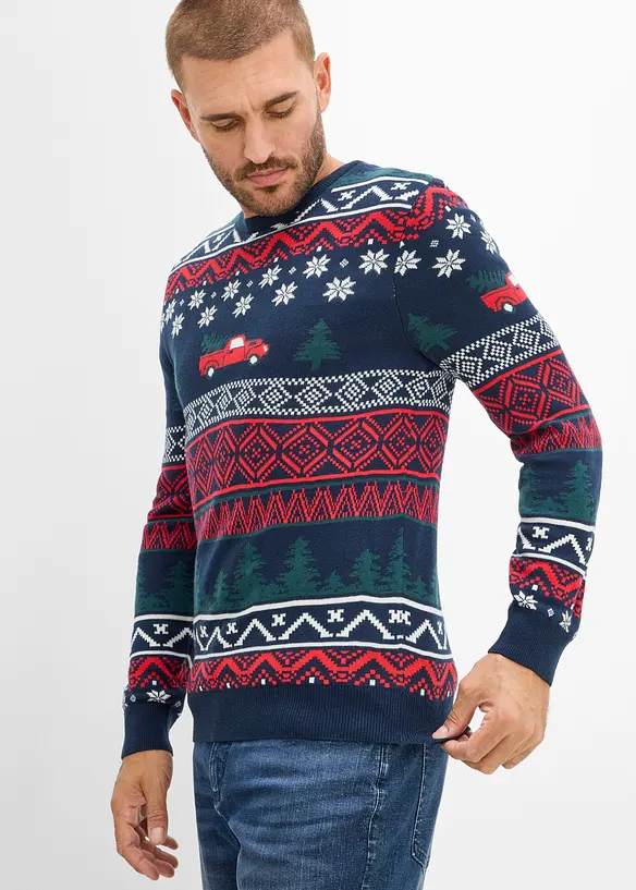 Feinstrickpullover mit Weihnachtsmotiv, bonprix