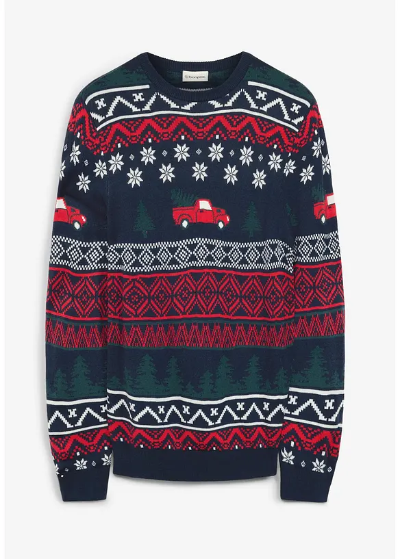 Feinstrickpullover mit Weihnachtsmotiv, bonprix