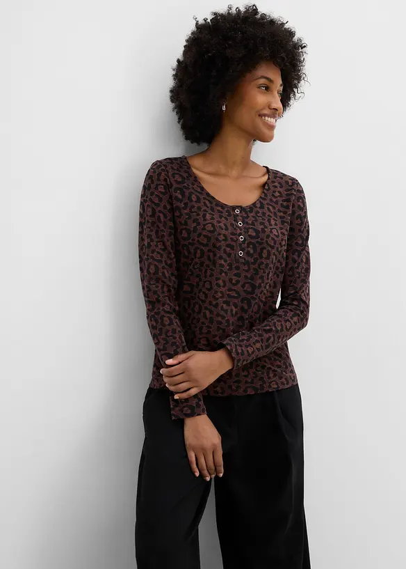Langarmshirt (3er Pack) aus Baumwoll-Elasthan-Mix, bonprix