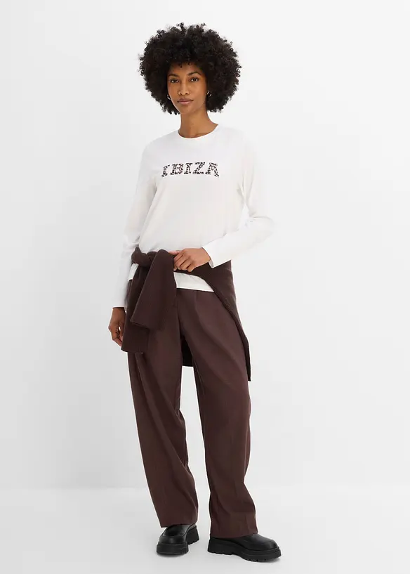 Langarmshirt (2er Pack) aus purer Baumwolle, bonprix