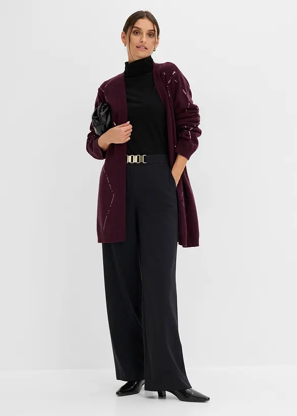 Longstrickjacke mit Pailletten, bonprix