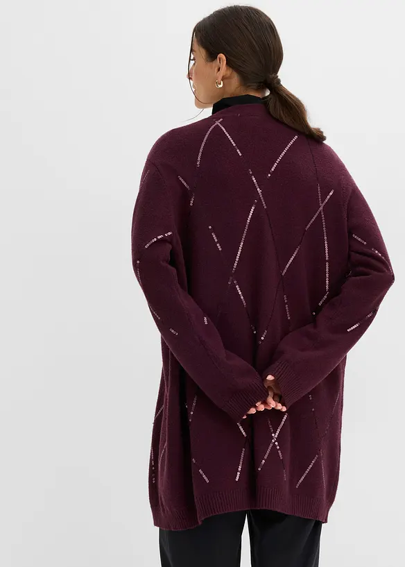 Longstrickjacke mit Pailletten, bonprix