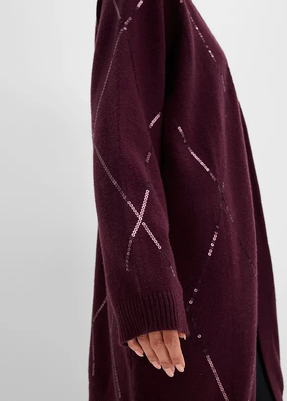 Longstrickjacke mit Pailletten, bonprix