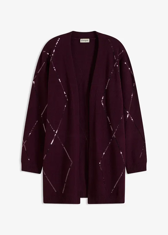 Longstrickjacke mit Pailletten, bonprix