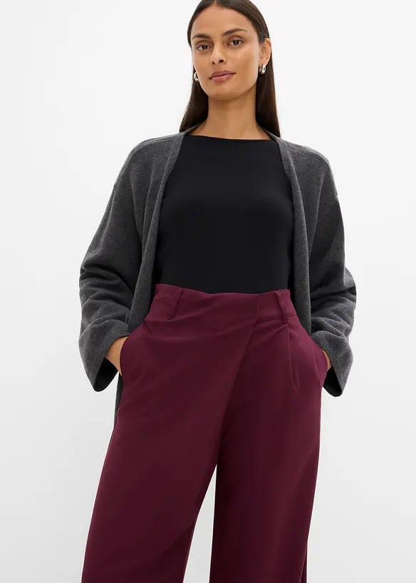 Pantalon large &agrave; pinces, fluide, bonprix