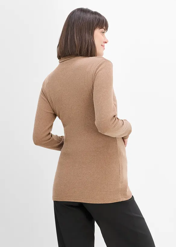 Pull douillet &agrave; col roul&eacute; pour la grossesse et l&rsquo;allaitement, bonprix