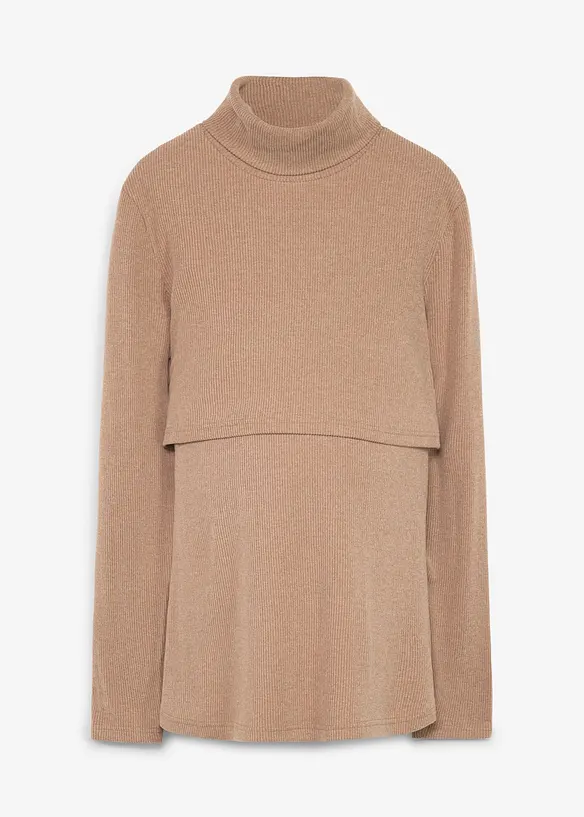 Pull douillet &agrave; col roul&eacute; pour la grossesse et l&rsquo;allaitement, bonprix