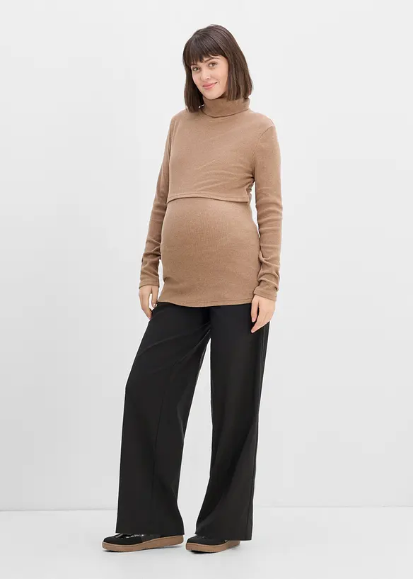 Pull douillet &agrave; col roul&eacute; pour la grossesse et l&rsquo;allaitement, bonprix