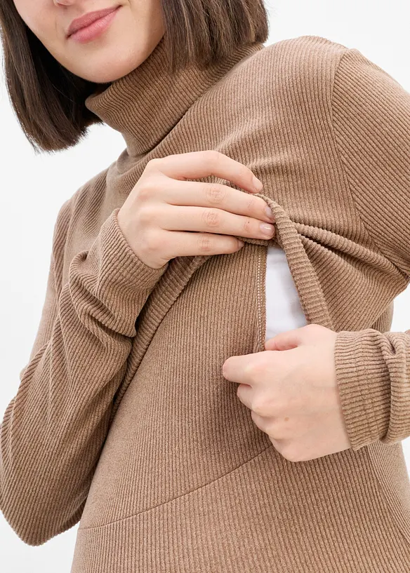 Pull douillet &agrave; col roul&eacute; pour la grossesse et l&rsquo;allaitement, bonprix