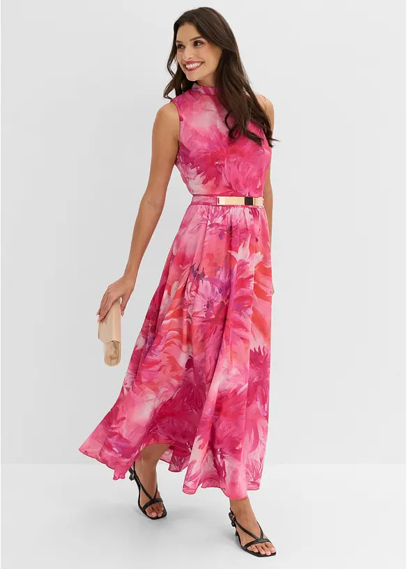 Chiffonkleid mit Kragen und Taillen-Einsatz, bonprix