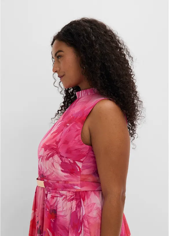 Chiffonkleid mit Kragen und Taillen-Einsatz, bonprix
