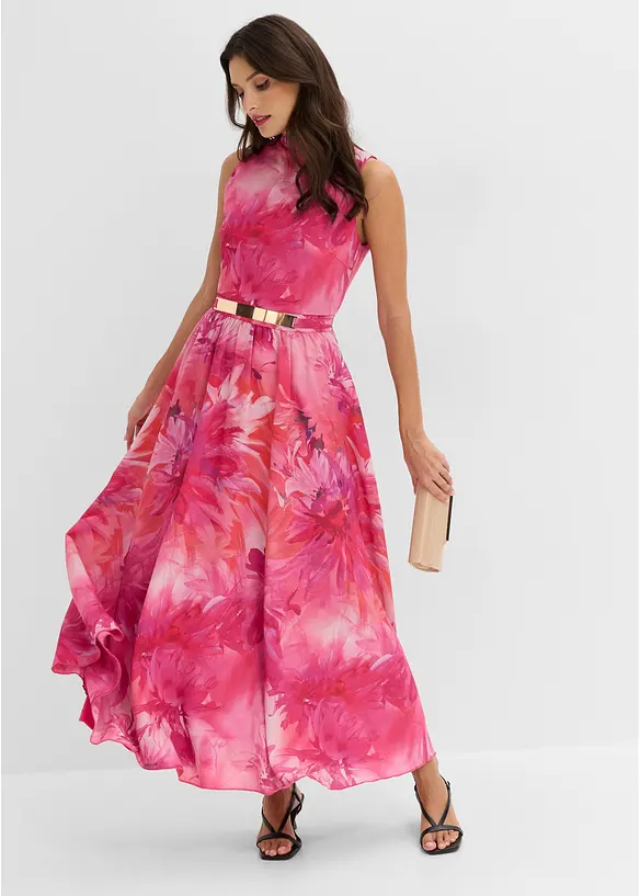 Chiffonkleid mit Kragen und Taillen-Einsatz, bonprix
