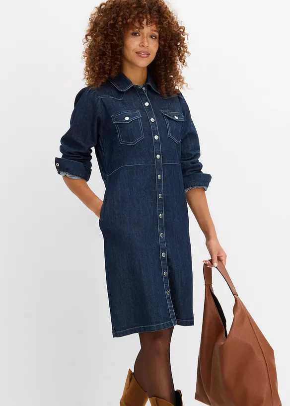 Robe courte en jean, bonprix