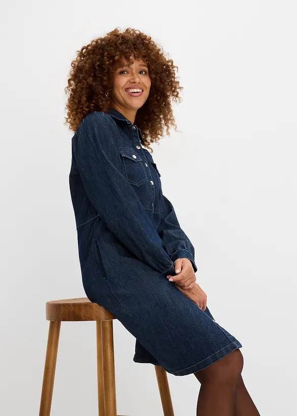 Robe courte en jean, bonprix