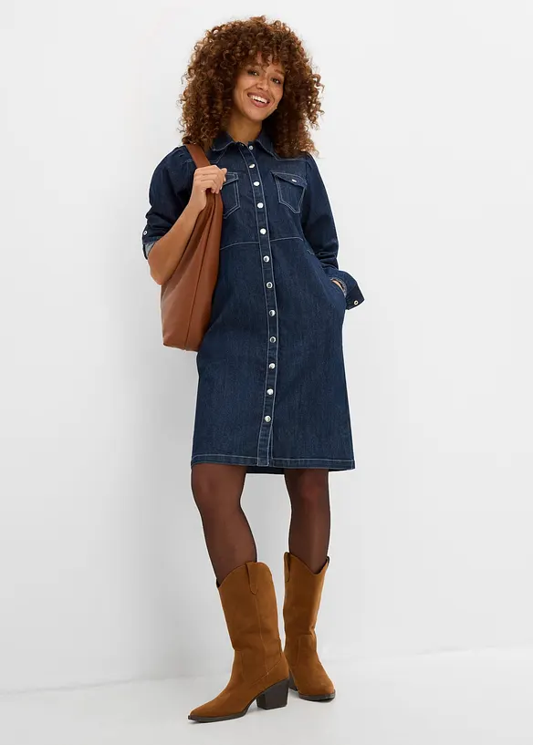 Robe courte en jean, bonprix
