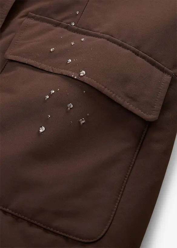 Manteau technique d&eacute;perlant avec doublure en peluche l&eacute;opard, bonprix