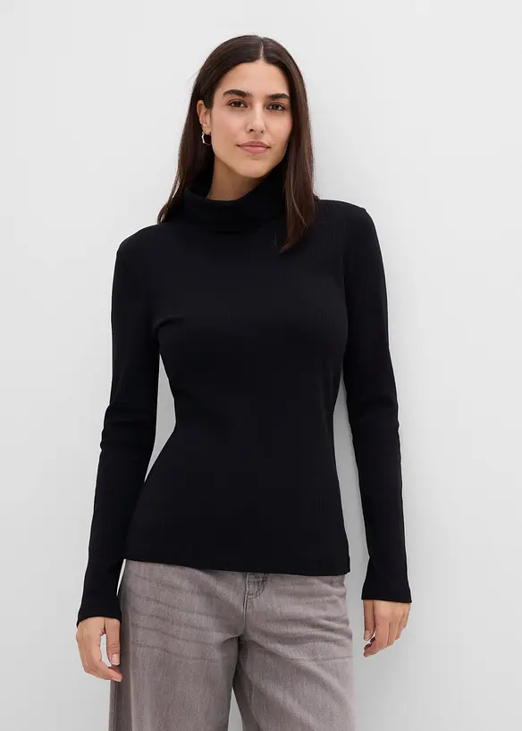 Rollkragenshirt aus reiner Baumwolle, bonprix