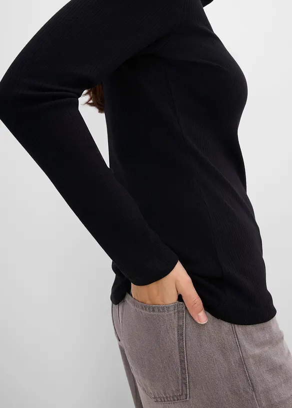 Rollkragenshirt aus reiner Baumwolle, bonprix