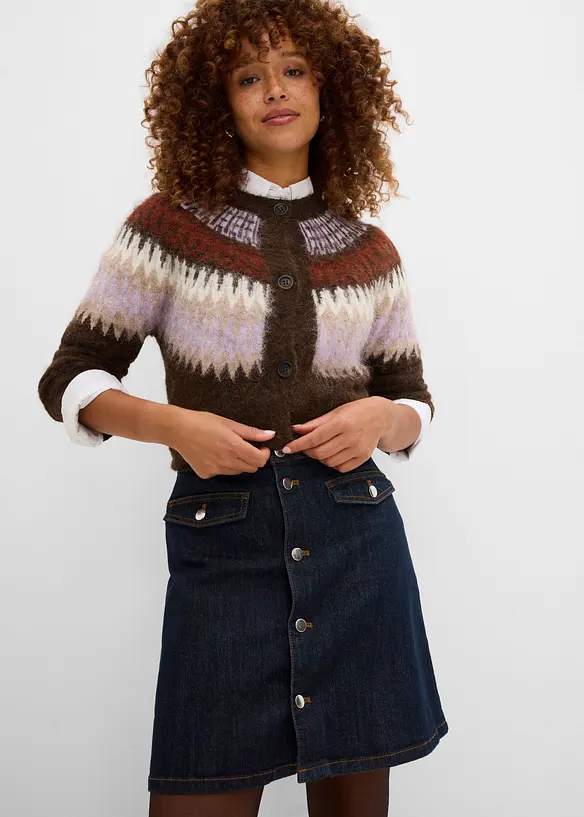 Jeansrock mit Knopfleiste, bonprix