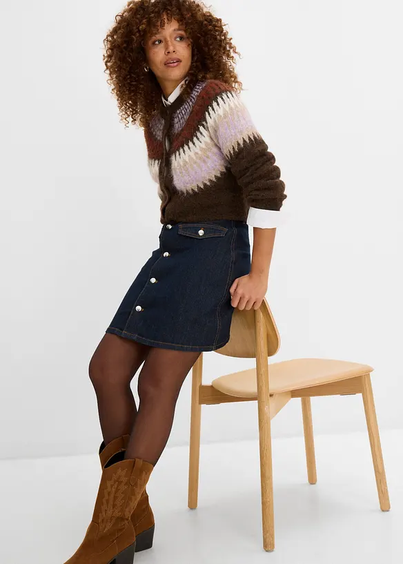 Jeansrock mit Knopfleiste, bonprix