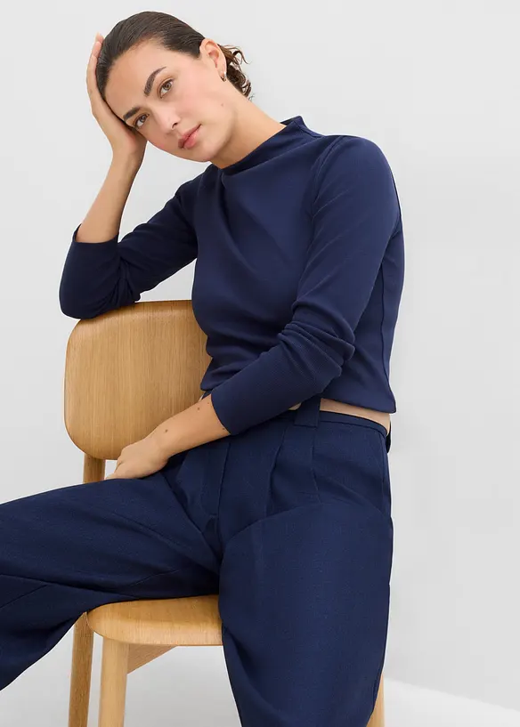 Geripptes Langarmshirt, bonprix