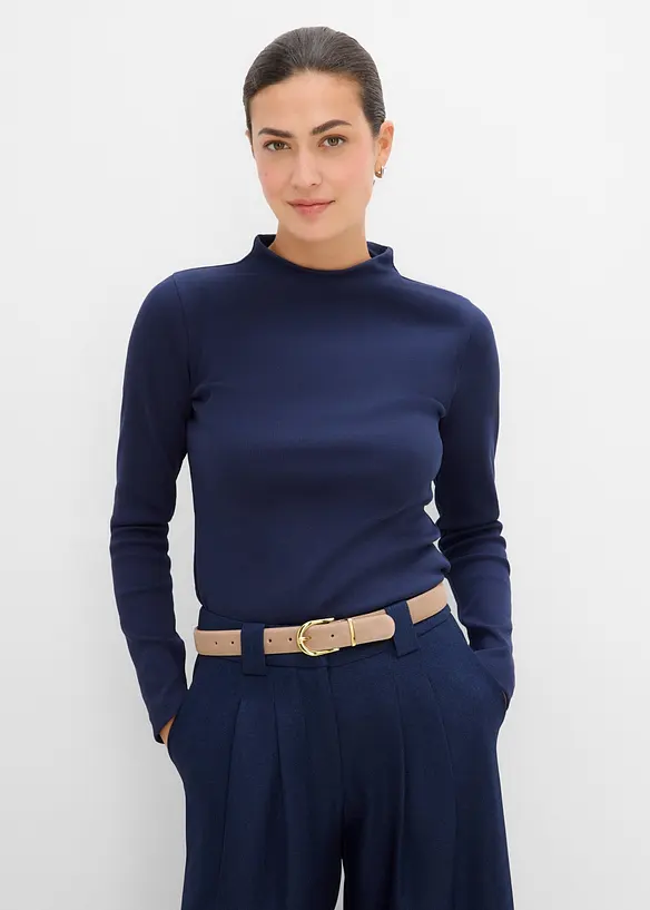 Geripptes Langarmshirt, bonprix