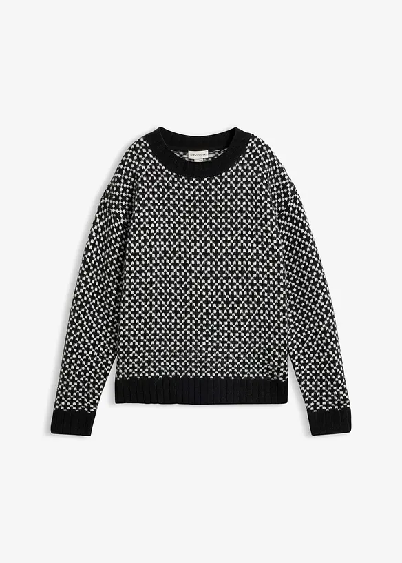 Grobstrick-Pullover mit Jacquardmuster, bonprix