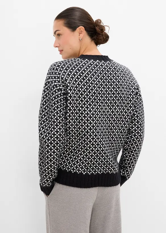 Grobstrick-Pullover mit Jacquardmuster, bonprix