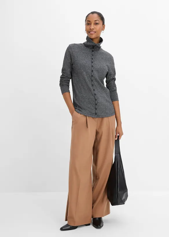 Langarmshirt mit Knopfleiste, bonprix