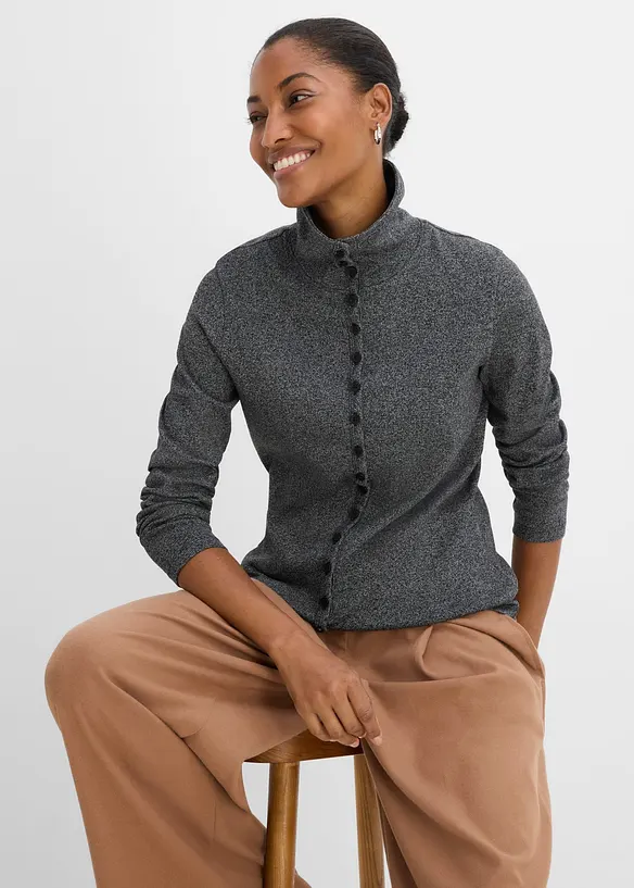 Langarmshirt mit Knopfleiste, bonprix